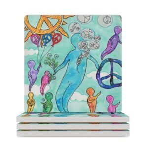 Peace Comes From Within Ceramic Coasters (Square)