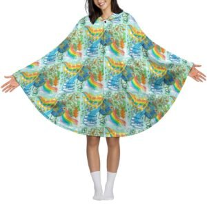 Earth Vibrations Fleece Hooded Cape for Adults