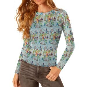 Disco Chicken Long Sleeve Mesh Top