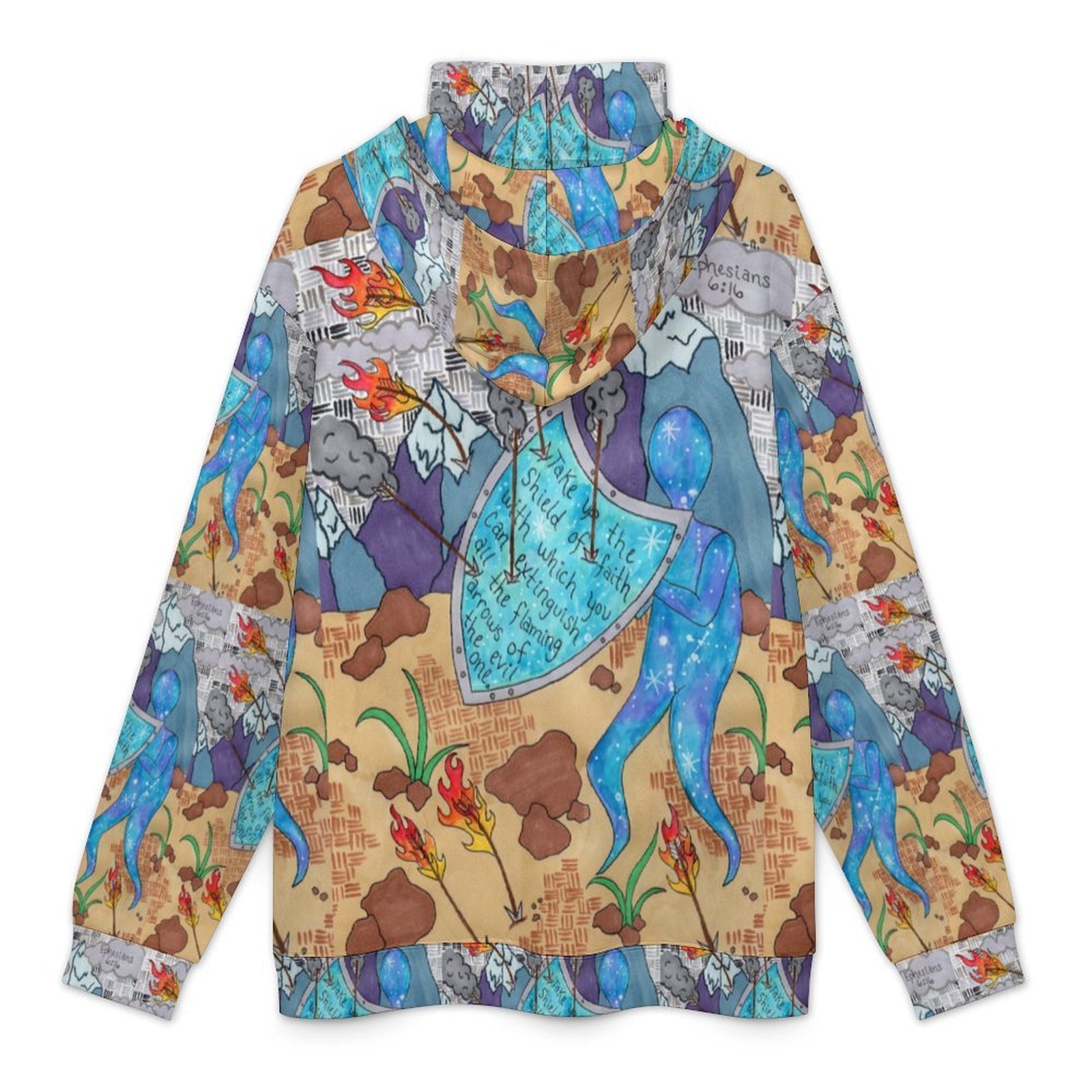 Ephesians 6:16 Men's Hoodie with Mask - Image 4