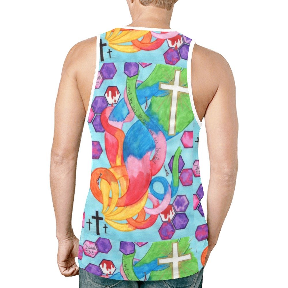 Isaiah 53:5 Mens Tank Top (Model T46) - Image 2
