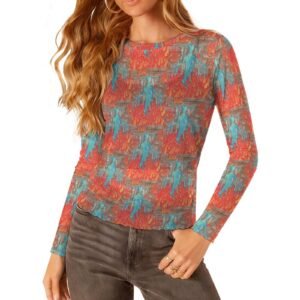Return With Water Long Sleeve Mesh Top