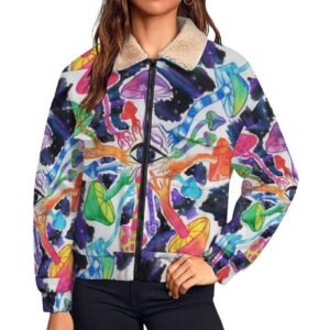 Psilocybin Circle Womens Patch Pocket Fleece Jacket